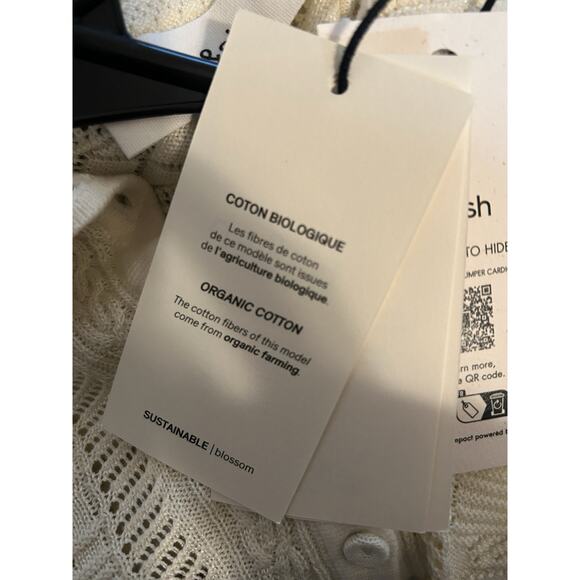 NWT Ba&sh Women's Vinnie Off-White Crotchet Pullover Jumper Cardigan-Size 1/S - Picture 11 of 11